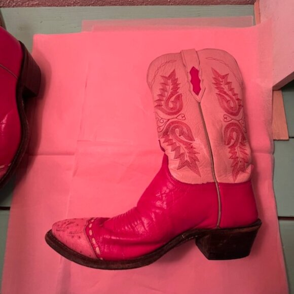 Luccese 1883 pink cowboy boots - Picture 8 of 14